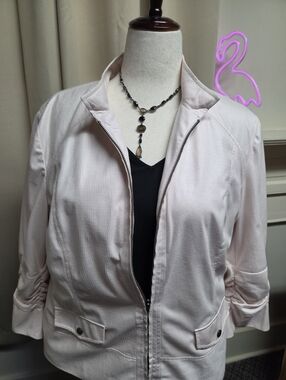 NWT Chico's Soft Pink Pebbled Lux Jacket 16/18, Chico's Size 3